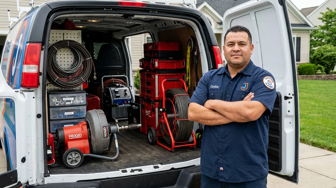 Professional drain cleaning equipment and Johns Plumbing LLC plumber in Sebastian